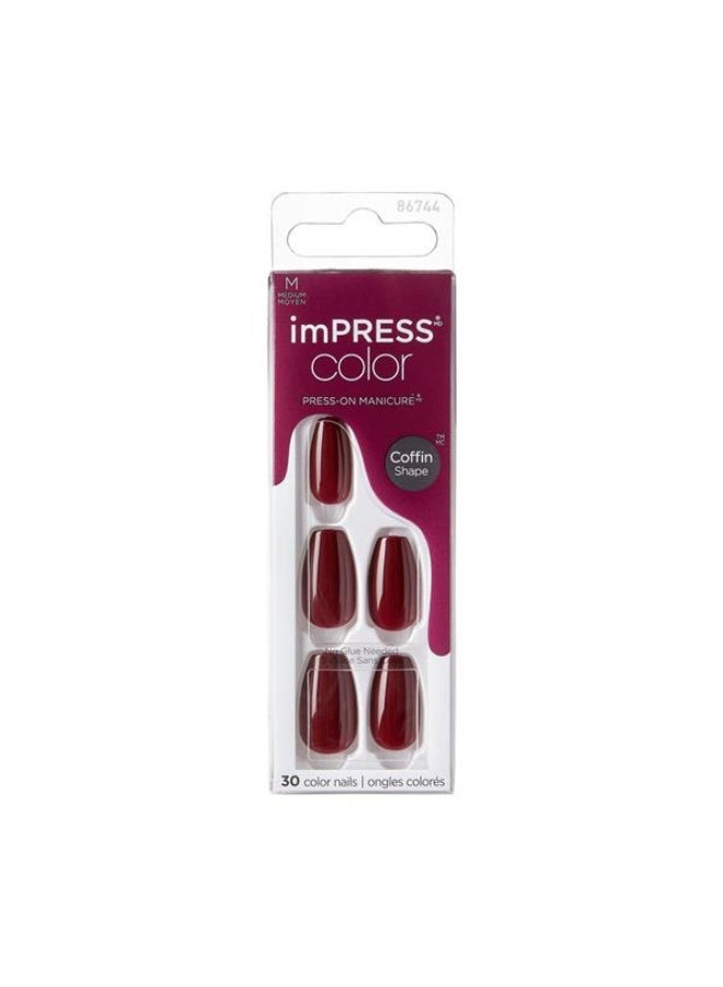 KISS imPRESS THE NO GLUE MANI IMC511C WINERY IN NYC 30 Nails - Image 1